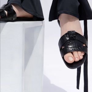 Zara leather crossover sandals
